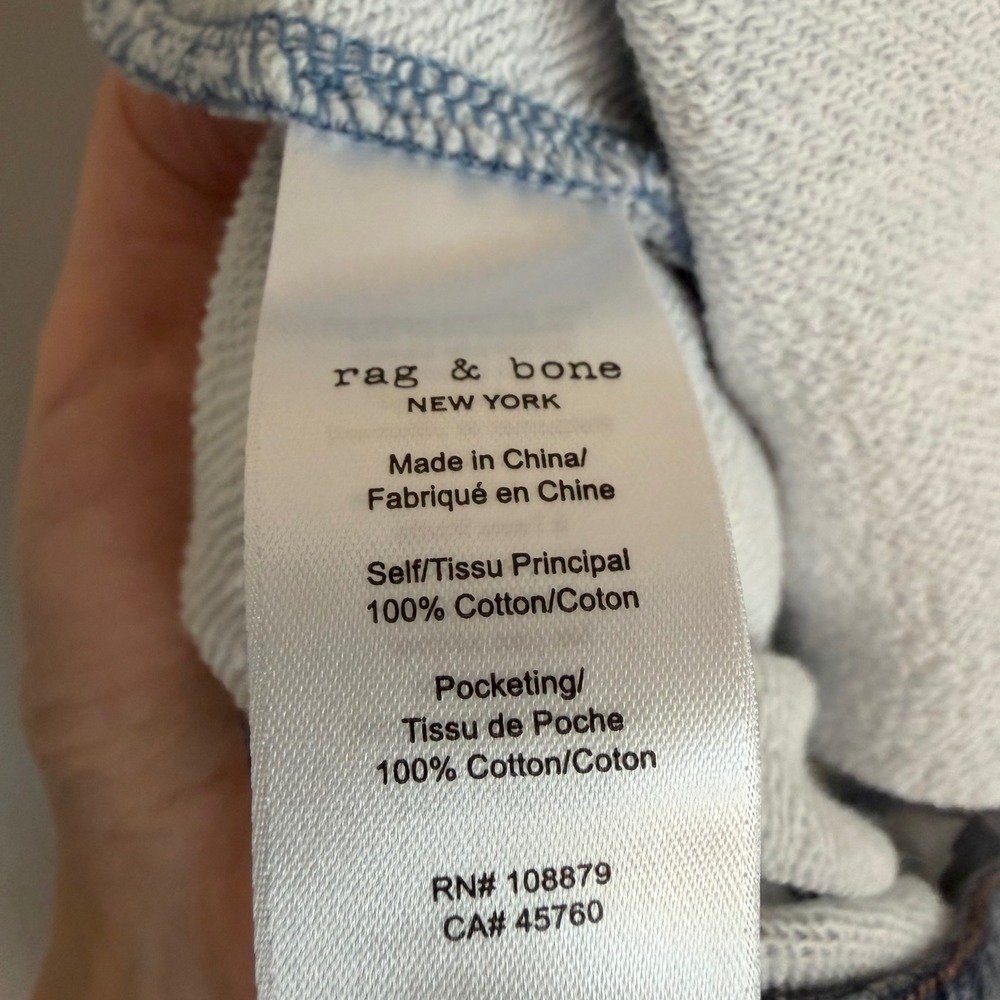 Rag & Bone Miramar Wide Leg Track Pants sweatpants L cotton side stripe casual - Picture 6 of 6